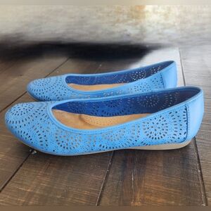Sonoma Cobalt Blue Boho Cutout Detailed Indie Memory Foam Ballet Flats 8